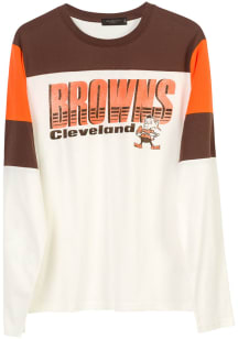 Junk Food Clothing Cleveland Browns White ZONE BLITZ Long Sleeve Fashion T Shirt