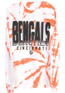 Junk Food Clothing Cincinnati Bengals White TIE DYE Long Sleeve Fashion T Shirt