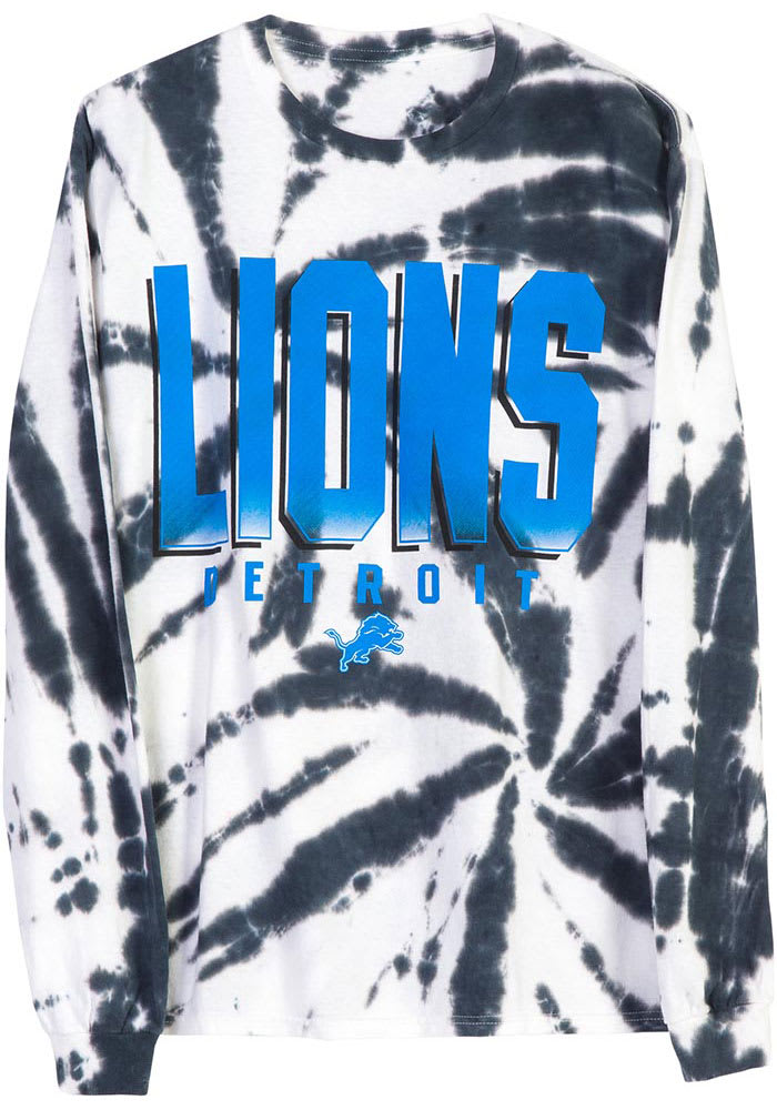 Junk Food Clothing Detroit Lions White TIE DYE Long Sleeve Fashion T Shirt