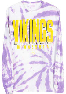 Junk Food Clothing Minnesota Vikings White TIE DYE Long Sleeve Fashion T Shirt