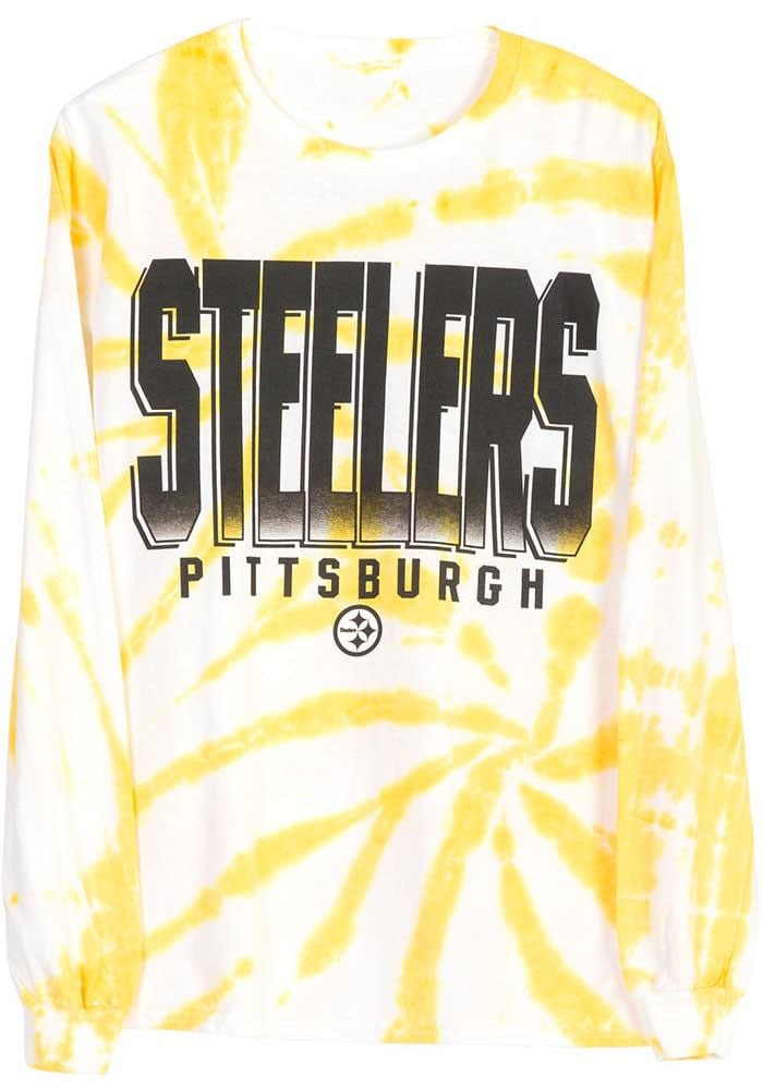 Pittsburgh Steelers Junk Food Tie-Dye Long Sleeve T-Shirt - Cream