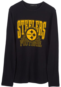 Junk Food Clothing Pittsburgh Steelers Black CLASSIC THERMAL Long Sleeve T Shirt