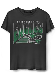 Junk Food Clothing Philadelphia Eagles Womens Black Vintage Short Sleeve T-Shirt