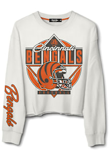 Junk Food Clothing Cincinnati Bengals Womens White Kick Off Crew Sweatshirt