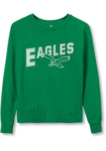 Junk Food Clothing Philadelphia Eagles Womens Kelly Green Route Crew Sweatshirt