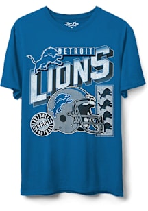 Junk Food Clothing Detroit Lions Blue Checkdown Short Sleeve Fashion T Shirt