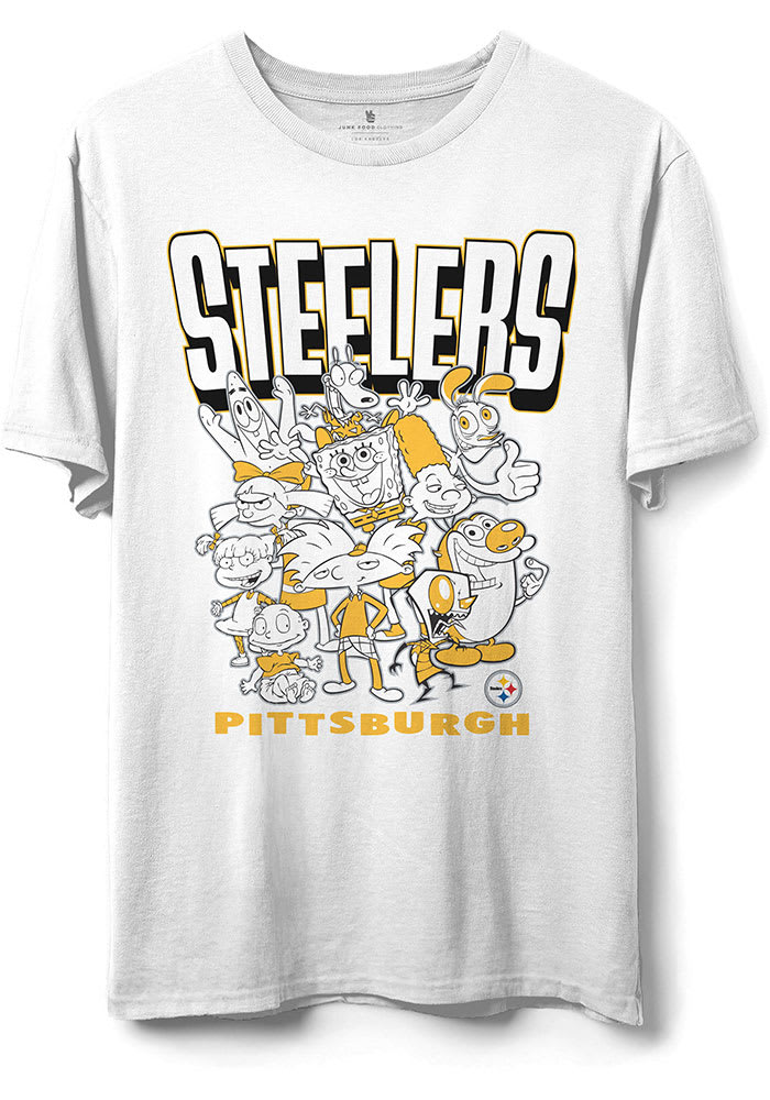 Junk Food Clothing Pittsburgh Steelers White Nickelodeon Short Sleeve T Shirt