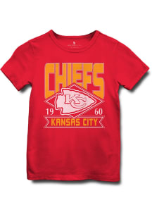 Junk Food Clothing Kansas City Chiefs Youth Red Vintage Logo Short Sleeve T-Shirt