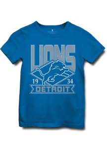 Junk Food Clothing Detroit Lions Youth Blue Vintage Logo Short Sleeve T-Shirt