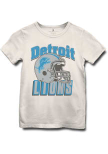 Junk Food Clothing Detroit Lions Youth White Vintage Helmet Short Sleeve T-Shirt