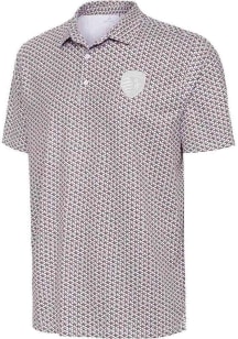 Antigua Sporting Kansas City Mens White Star Short Sleeve Polo