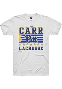 Aidan Carr White Pitt Panthers NIL Striped Short Sleeve T Shirt