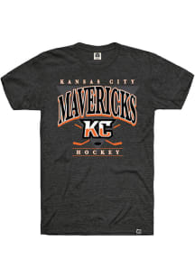 Rally Kansas City Mavericks Black Triangle Short Sleeve Fashion T Shirt