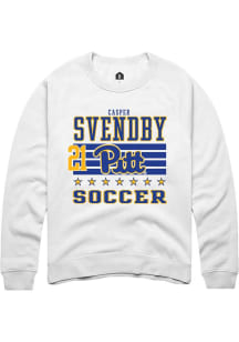 Casper Svendby Rally Mens White Pitt Panthers NIL Striped Player Crew