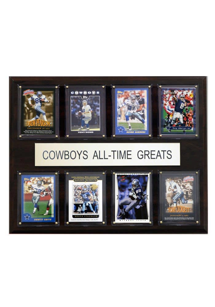 Dallas Cowboys All-Time Greats 8-Card 12x15 Cherry-Finished Plaque