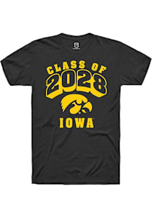 Summit Sportswear Iowa Hawkeyes Black Class of 2028 Short Sleeve T Shirt