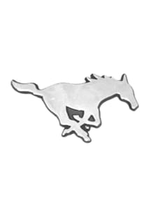 SMU Mustangs Chrome Car Emblem - Silver