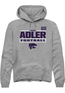 Jason Adler Rally Mens Graphite K-State Wildcats NIL Stacked Box Player Hood