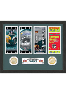 Philadelphia Eagles 2024 Road to Super Bowl LIX Ticket and Coin Plaque