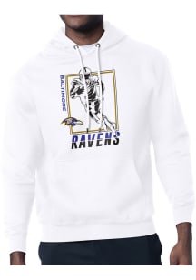 Starter Baltimore Ravens Mens White Grid Long Sleeve Hoodie