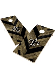 New Orleans Saints 2x4 Solid Wood Herringbone Corn Hole