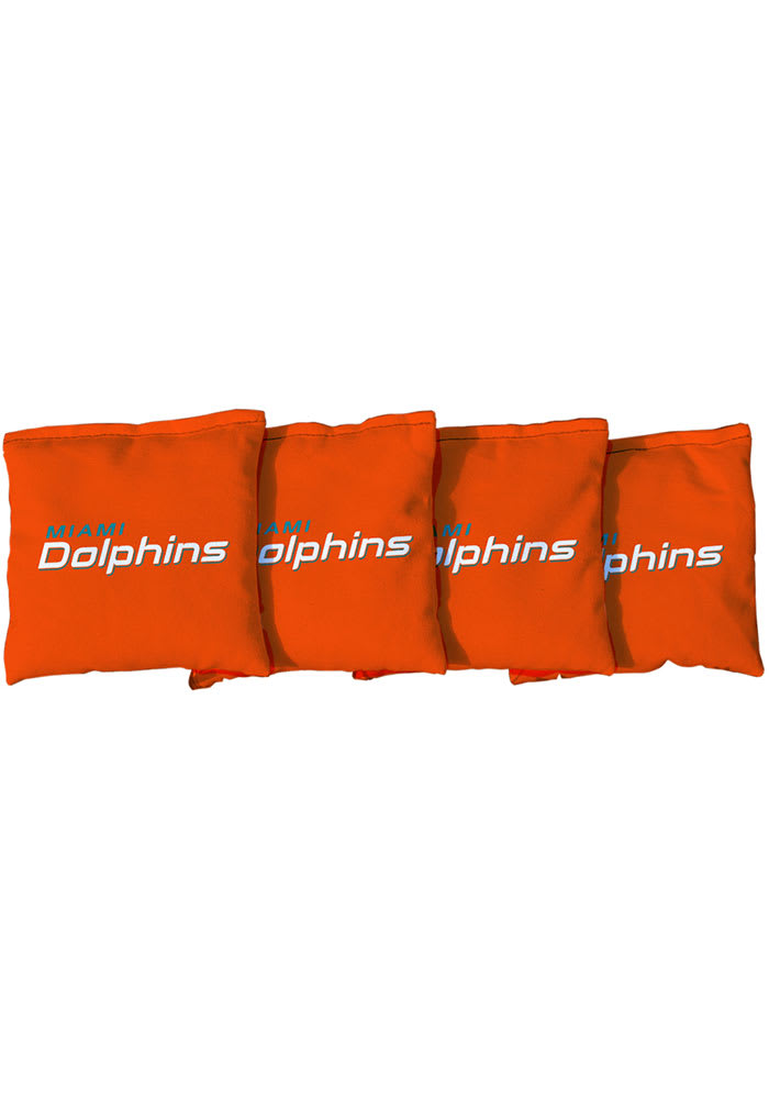 Miami Dolphins 4 Pc Corn Filled Cornhole Bags Tailgate Game