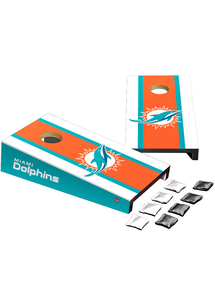 Miami Dolphins Logo Stripe Cornhole Desk Accessory