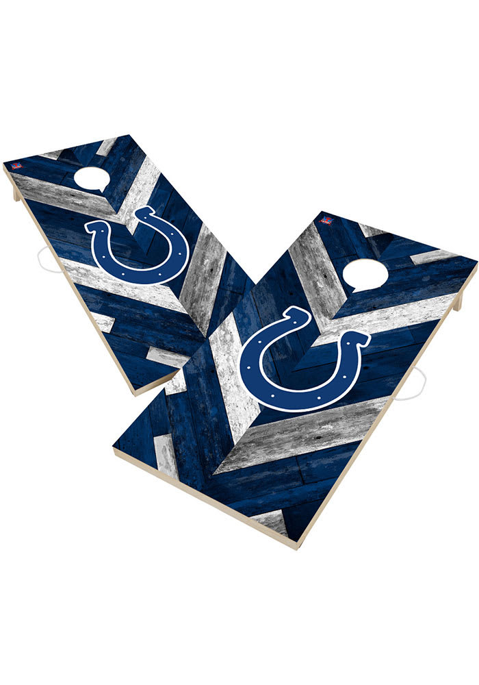 Indianapolis Colts 2x4 Solid Wood Herringbone Cornhole Tailgate Game
