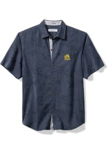 Mens Drexel Dragons Navy Blue Tommy Bahama Sport Coconut Point Palm Vista Short Sleeve Dress Shirt