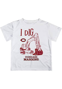 Vive La Fete University of Chicago Maroons Youth White Excavator Short Sleeve T-Shirt