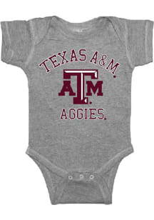 Texas A&amp;M Aggies Baby Grey #1 Short Sleeve One Piece