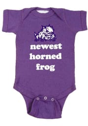TCU Horned Frogs Baby Purple Newest Short Sleeve One Piece