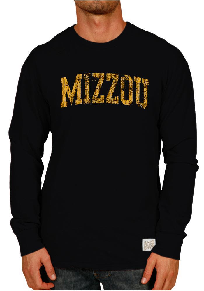 Original Retro Brand Missouri Tigers Black Arch Long Sleeve Fashion T Shirt