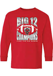 Summit Sportswear Texas Tech Red Raiders Youth Red 2025 Big 12 Football Champions NUMBER ONE FOOTB..