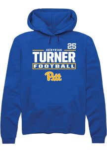 Ja’Kyrian Turner Rally Mens Blue Pitt Panthers NIL Stacked Box Player Hood