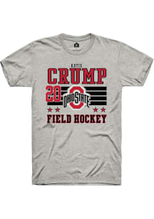 Katie Crump Rally Mens Ash Ohio State Buckeyes NIL Striped Player T Shirt