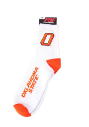 Oklahoma State Cowboys Logo Name Mens Quarter Socks