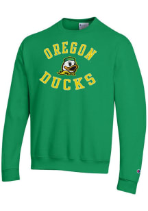 Mens Oregon Ducks Green Champion Powerblend Crew Sweatshirt