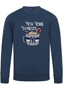 Levelwear New York Yankees Mens Navy Blue Zane Mellow Long Sleeve Crew Sweatshirt