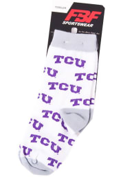 TCU Horned Frogs Allover Logo Todler Toddler Quarter Socks