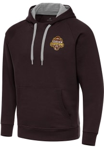 Mens Western Michigan Broncos Brown Antigua 2025 Hockey National Champions Victory Hooded Sweatshi..