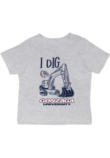 Vive La Fete Gonzaga Bulldogs Infant Excavator Short Sleeve T-Shirt Grey