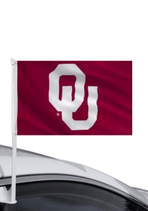 Oklahoma Sooners 11x16 Crimson Silk Screen Car Flag - Crimson