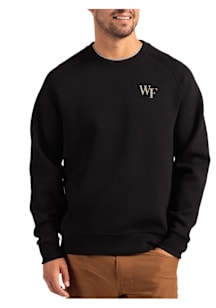 Cutter and Buck Wake Forest Demon Deacons Mens Black Roam Long Sleeve Crew Sweatshirt