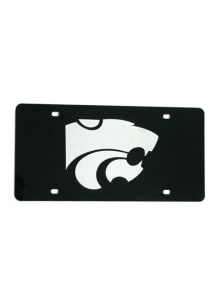 K-State Wildcats Silver Team Logo Black Car Accessory License Plate