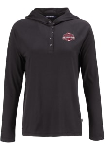 Womens Ohio State Buckeyes Black Cutter and Buck 2024 Football National Champion Coastline Eco H..