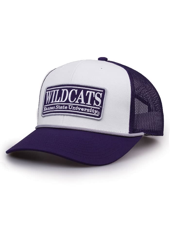 K-State Wildcats White Bar Patch Adjustable Hat - 11480126