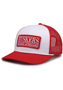 Nebraska Cornhuskers Bar Patch Adjustable Hat - White
