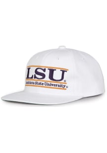 LSU Tigers White Retro Bar White Mens Snapback Hat