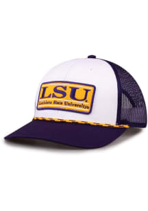 LSU Tigers Rope Trucker Adjustable Hat - White